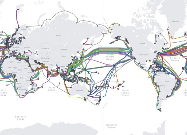 submarine telecoms cables global map
